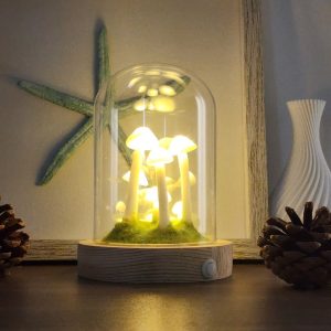 White Funny Mushroom Lamp with Side Switch