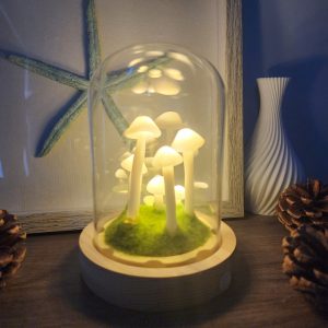 White Funny Mushroom Lamp with Side Switch