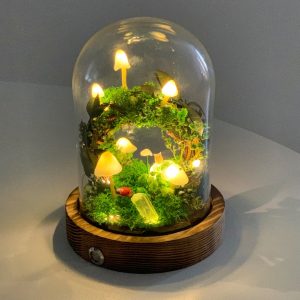 Cute Mushroom Fairy Lamp with Crystal Magic Mushroom Lamp