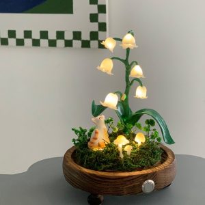 Lily of the Valley Night Light Cat & Flower Lights Wild Mushroom Lamp