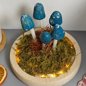 Blue Skinny Mushroom Lamp