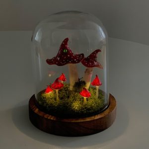 Red Poisonous Vintage Mushroom Lamp