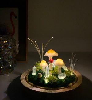 Natural Quartz Crystal Cute Mushroom Lamp