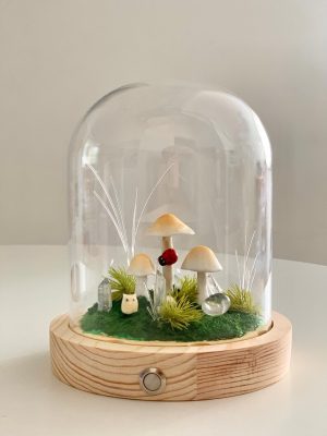 Natural Quartz Crystal Cute Mushroom Lamp