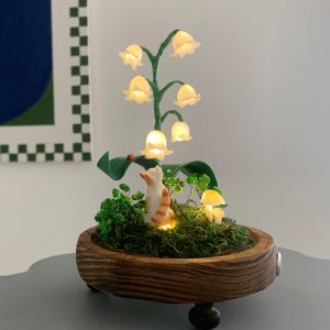 Lily of the Valley Night Light Cat & Flower Lights Wild Mushroom Lamp