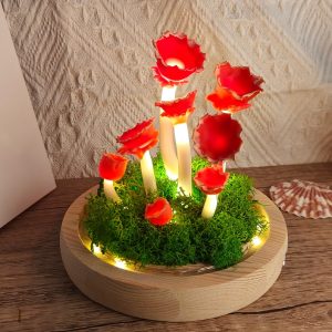 Red Quirky Mushroom Lamp