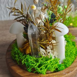 Crystal Dried Flower Mushroom Lamp