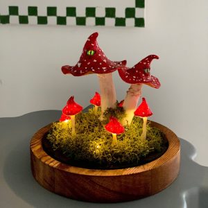 Red Poisonous Vintage Mushroom Lamp