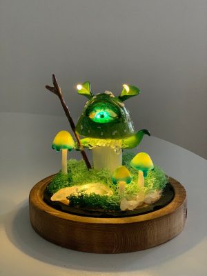 Green Poisonous Mushroom Lamp Vintage Night Light