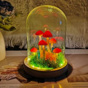 Orange Crystal Mushroom Lamp Dried Flower