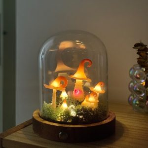 Cute Mushroom Night light with Crystal