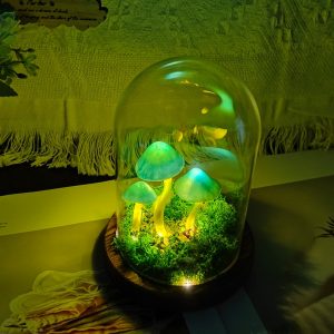 Cozy Blue Glow Mushroom Art Decor Mushroom Lamp