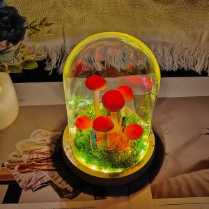 Orange Crystal Mushroom Lamp Dried Flower