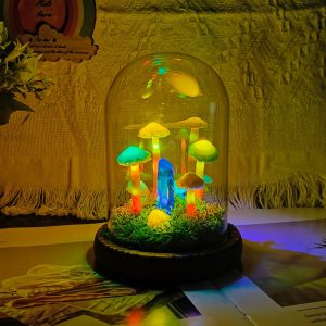 Elegant Crystal Colorful Mushroom Lamp