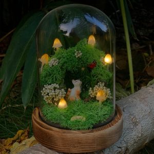 Wreath Lamp Cute Cat and Mushrooms Lamb with Ladybug and Crystal Wild