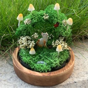 Wreath Lamp Cute Cat and Mushrooms Lamb with Ladybug and Crystal Wild