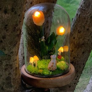 Tulip lamp Mushroom Lamp Cute Cat & Birth Flower Lamp