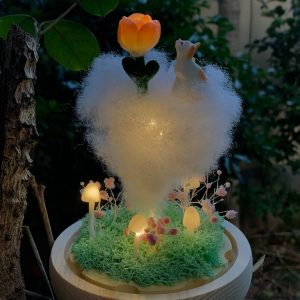 Rose Night Light Cat & Birth Flower Lamp