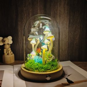 Cute Mushroom Lamp with Crystals