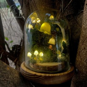 Cute Fairy Night Light Tree Hole with Mushroom Lamp