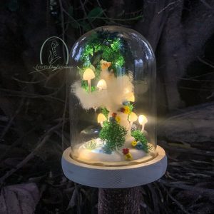 Cat and Mushroom Night Light Pet Sympathy Memorial Gift