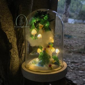 Cat and Mushroom Night Light Pet Sympathy Memorial Gift