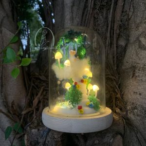 Cat and Mushroom Night Light Pet Sympathy Memorial Gift