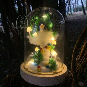 Cat and Mushroom Night Light Pet Sympathy Memorial Gift