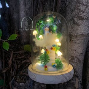 Cat and Mushroom Night Light Pet Sympathy Memorial Gift