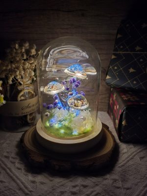 Wonderland Mushroom Room Lamp Dried Flower Night Light