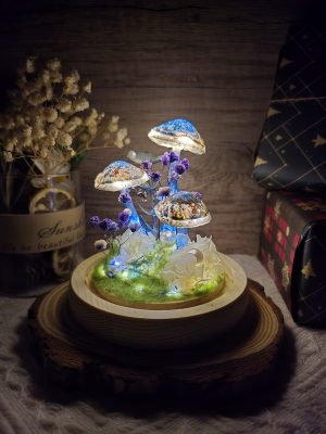 Wonderland Mushroom Room Lamp Dried Flower Night Light