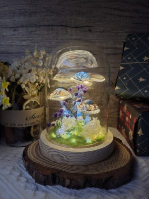 Wonderland Mushroom Room Lamp Dried Flower Night Light