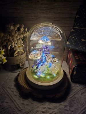 Wonderland Mushroom Room Lamp Dried Flower Night Light